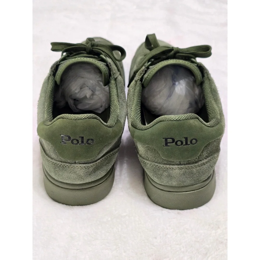 Polo Ralph Lauren Mens CRT PP-SK-LTL Olive Green Suede Sneakers 9.5 13297 E22
